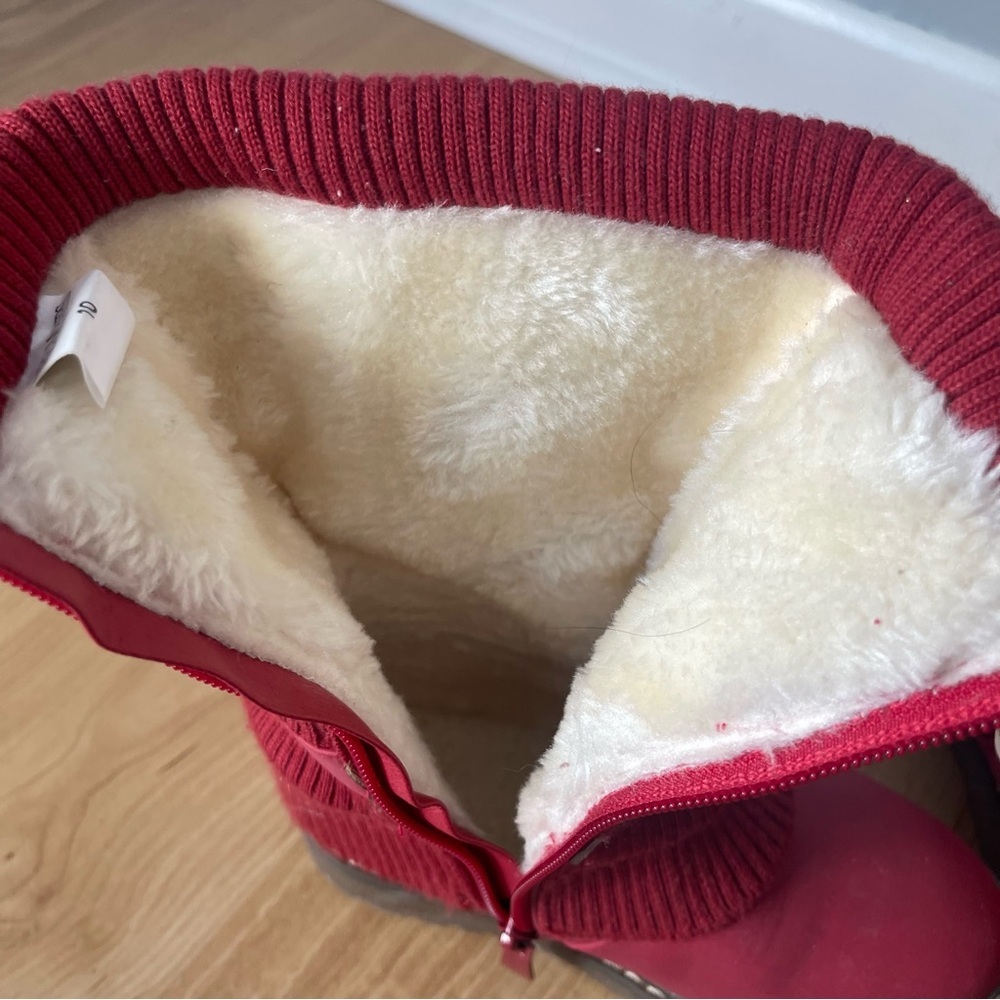 Dream Pairs Pink Fur Lined Winter Boots Red Size 10 - Picture 8 of 9